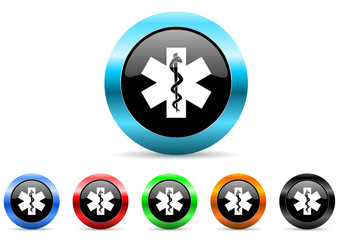 Poster - hospital icon vector set