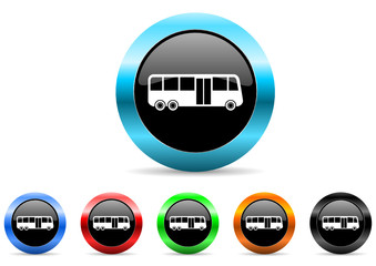 bus icon vector set