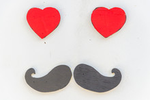 Mustache Heart Background