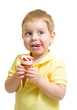 © Andrey Kuzmin - Boy eating ice cream or icecream isolated on white