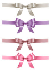 Wall Mural - Set of colorful gift bows with ribbons. Vector illustration.