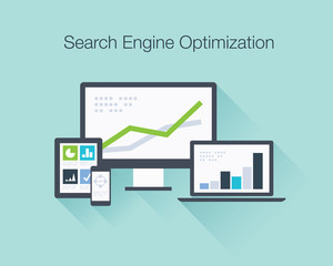Fototapete - Search Engine Optimization flat icon illustration vector concept