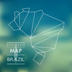 Wall Mural - stylized map of brazil