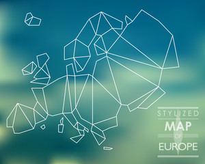 Wall Mural - stylized map of europe