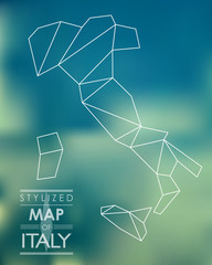 Wall Mural - stylized map of italy