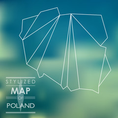 Wall Mural - stylized map of Poland