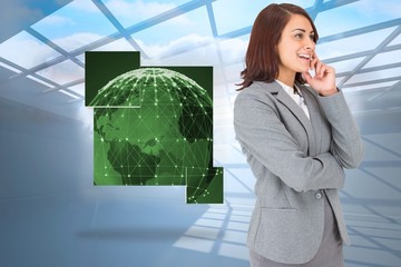 Poster - Composite image of happy businesswoman