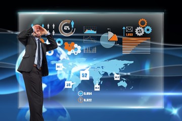 Aufkleber - Composite image of shouting businessman