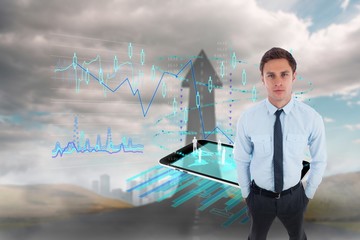 Poster - Composite image of handsome businessman