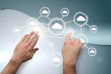 Aufkleber - Composite image of hands pointing and presenting