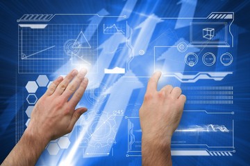 Aufkleber - Composite image of hands pointing and presenting