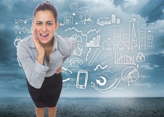 Poster - Composite image of businesswoman shouting