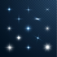 Stars And Sparkles Collection On Transparent Background