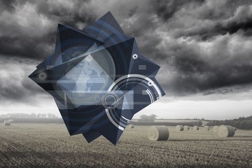 Poster - Composite image of interface on abstract screen