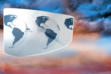 Poster - Composite image of earth interface on abstract screen