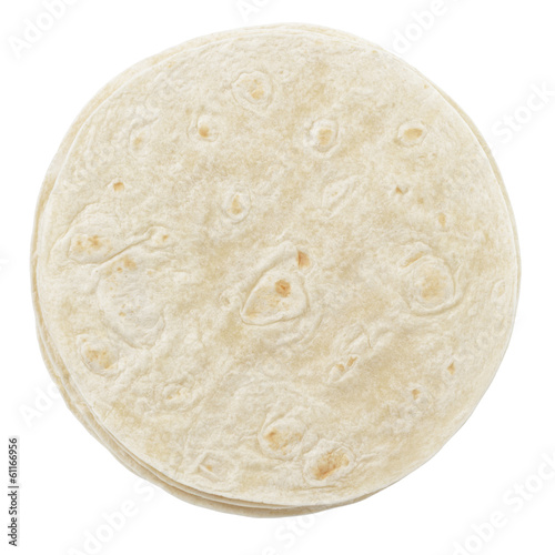 Fotografía wheat round tortillas from above