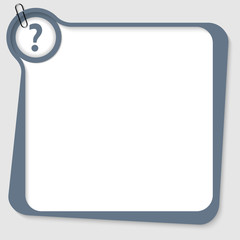 Poster - gray box with question mark and dark paper clip