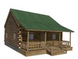 3d illustration of a log cabin