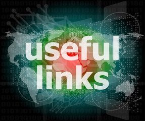 Poster - SEO web design concept: useful links on digital background
