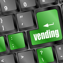 Poster - keyboard keys with vending button, business