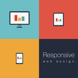 Fototapeta  - Set of flat responsive web icons
