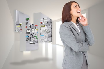 Poster - Composite image of happy businesswoman