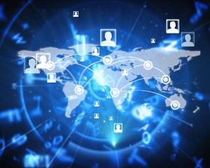 Aufkleber - Composite image of global technology background