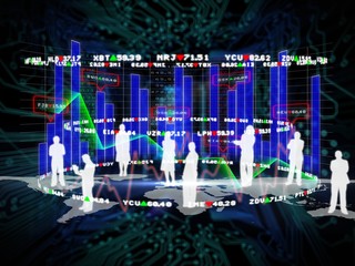 Aufkleber - Composite image of business interface