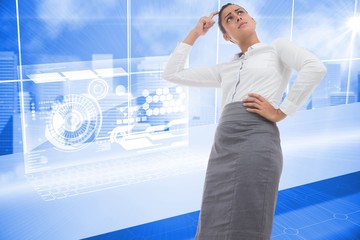Poster - Composite image of worried businesswoman