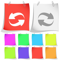 Poster - Recycle symbol. Vector note papers.