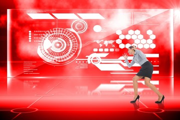 Poster - Composite image of furious businesswoman gesturing