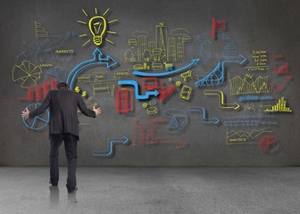 Poster - Composite image of gesturing businessman
