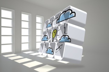 Poster - Composite image of cloud computing idea cycle on abstract screen