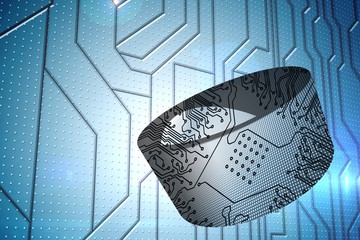 Poster - Composite image of circuit board on abstract screen