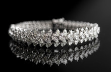Jewelry Diamond Bracelet On A Black Background