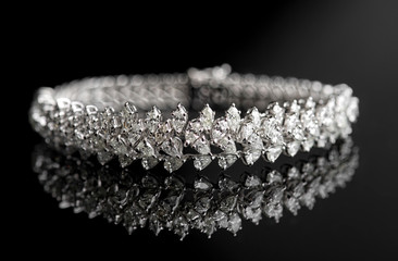 Jewelry diamond bracelet on a black background