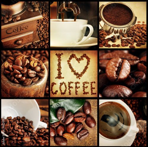 Naklejka na szafę coffee concept collage