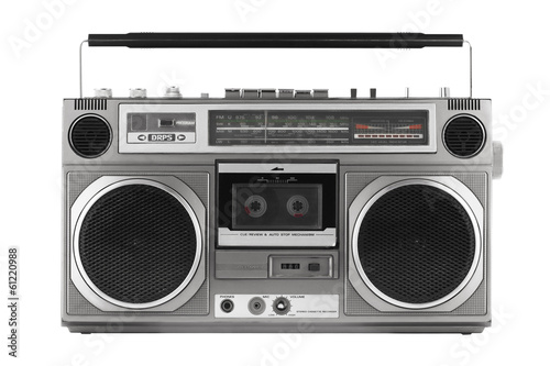 Fotografía Retro ghetto blaster isolated on white with clipping path