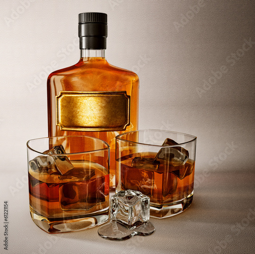 Naklejka - mata magnetyczna na lodówkę whiskey