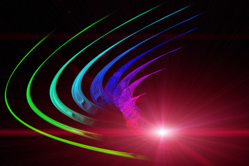Poster - Futuristic stripe wave background design illustration with lights