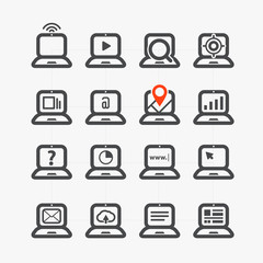 Aufkleber - Different laptop icons set with rounded corners. Design elements