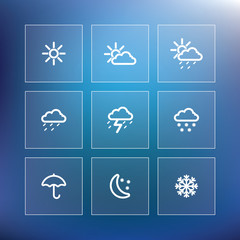 Wall Mural - weather icon set