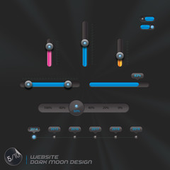 Website Dark Moon Design, Template, Buttons, Sign