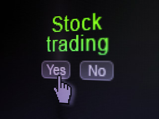 Finance concept: Stock Trading on digital computer screen