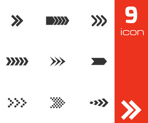 Wall Mural - vector black arrows icons set