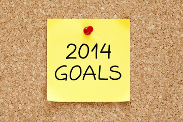 Wall Mural - Goals 2014 Sticky Note