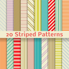 Wall Mural - retro striped vector seamless patterns (tiling)
