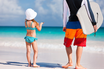 Poster - Father and daughter at beach