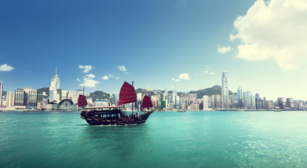 Fototapete - Hong Kong harbour