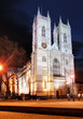 Westminster Abbey at night, London